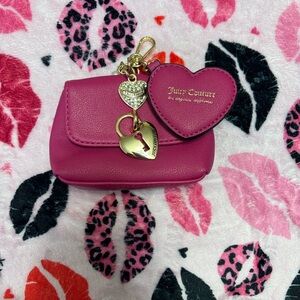 Juicy Couture Fuchsia Heart Keychain Pouch